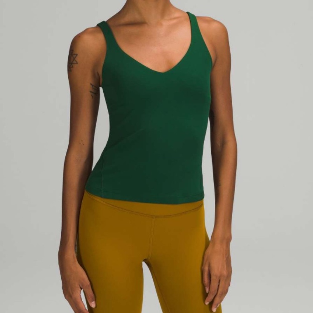 Lululemon Align Waist-Length Tank Top in Everglade Green